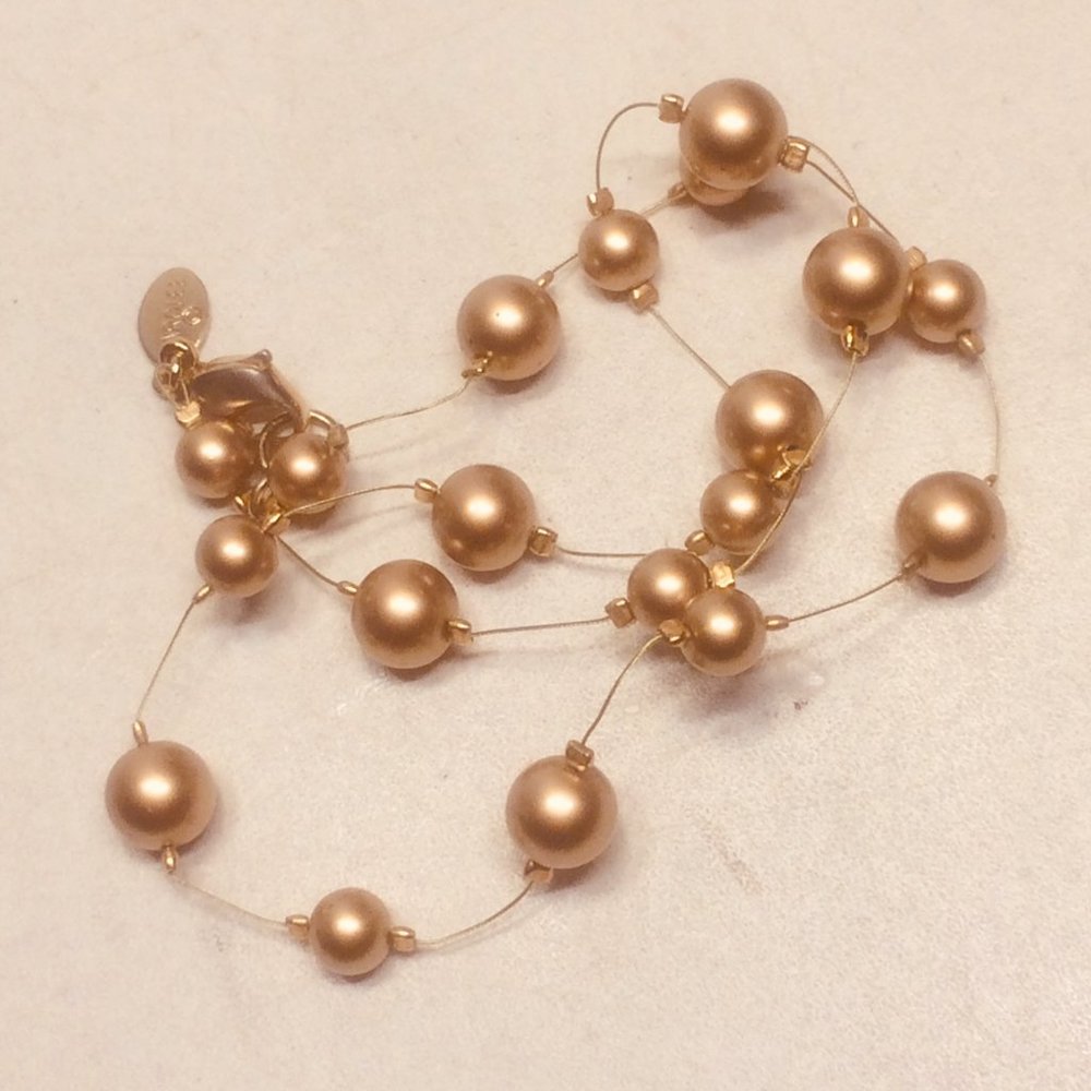 Carolee Gold Pearl Choker Necklace